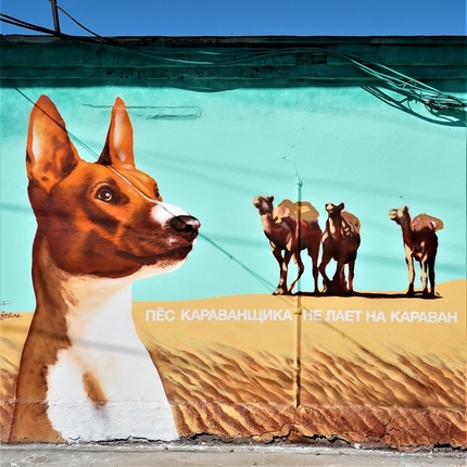Уличное искусство Жигулёвска: горы, пустынная собака и космическая остановка